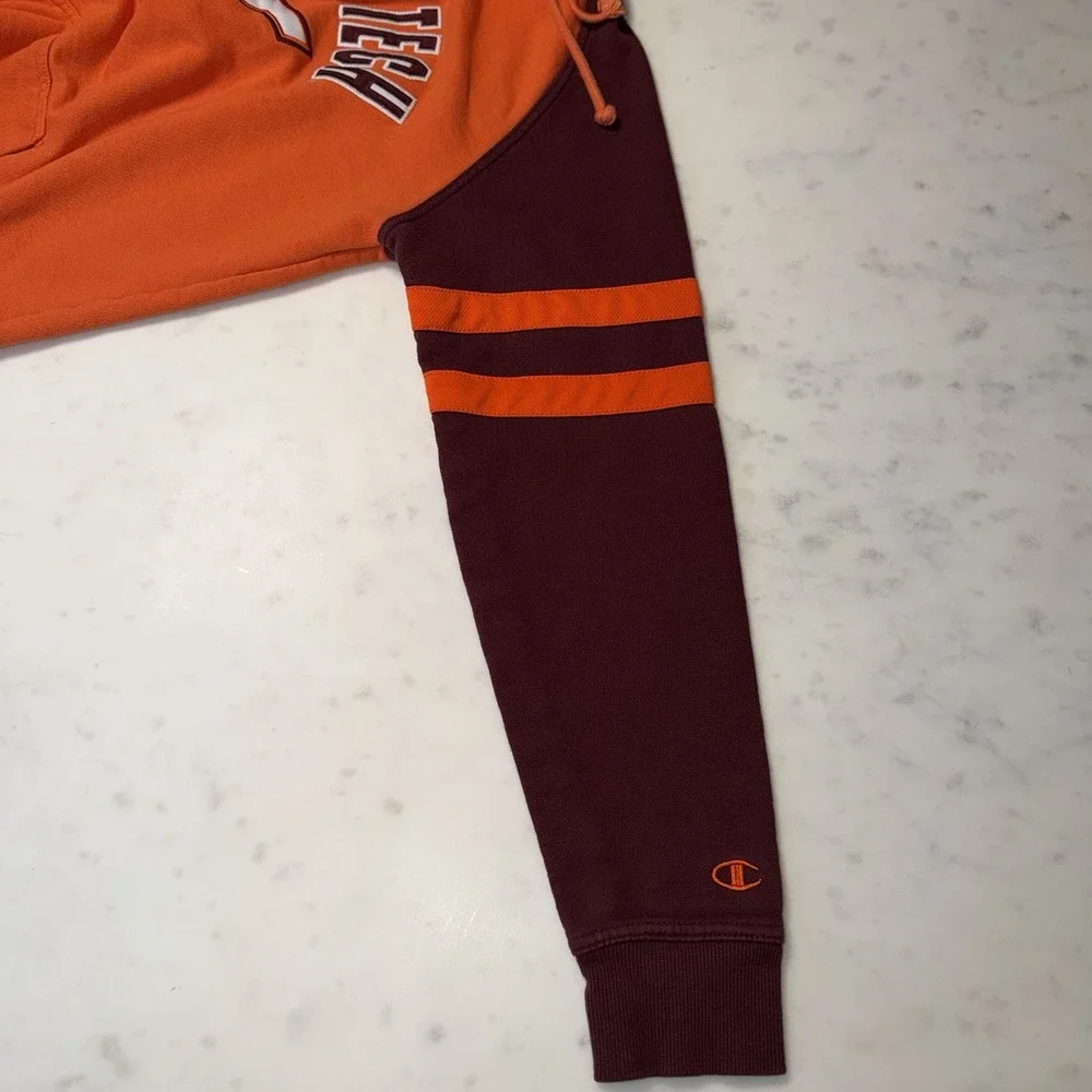 Champion Virginia Tech Hokies Hoodie – Orange & Maroon‎ – Men's Medium - Picture 5 of 11